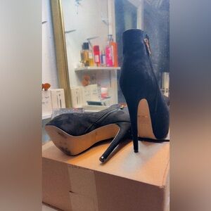 Elegant Black High Heel Ankle Boots